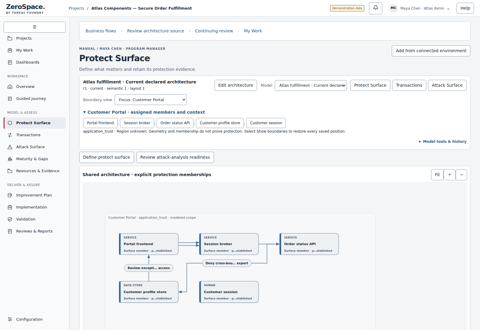 Applications and Protect Surface product view